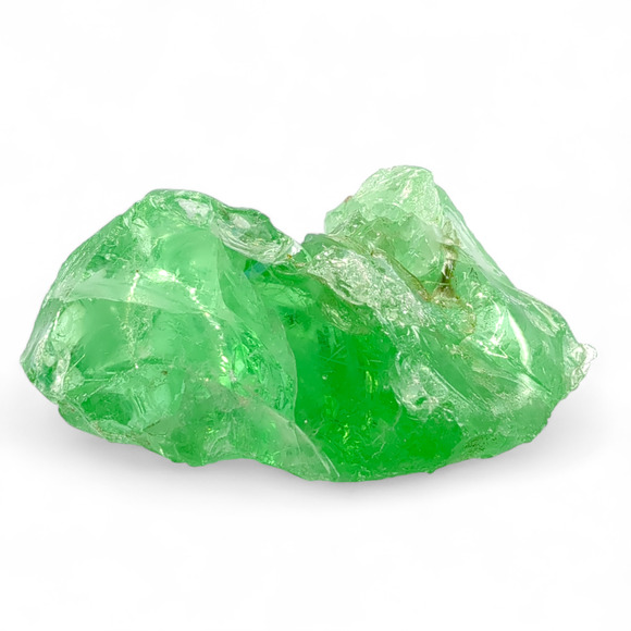 Vaseline Art Glass Cullet Sculpture Glowing Translucent Uranium Glass #4GX15 - Picture 2 of 7